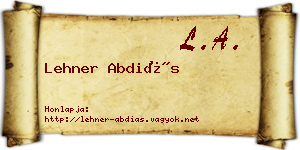 Lehner Abdiás névjegykártya